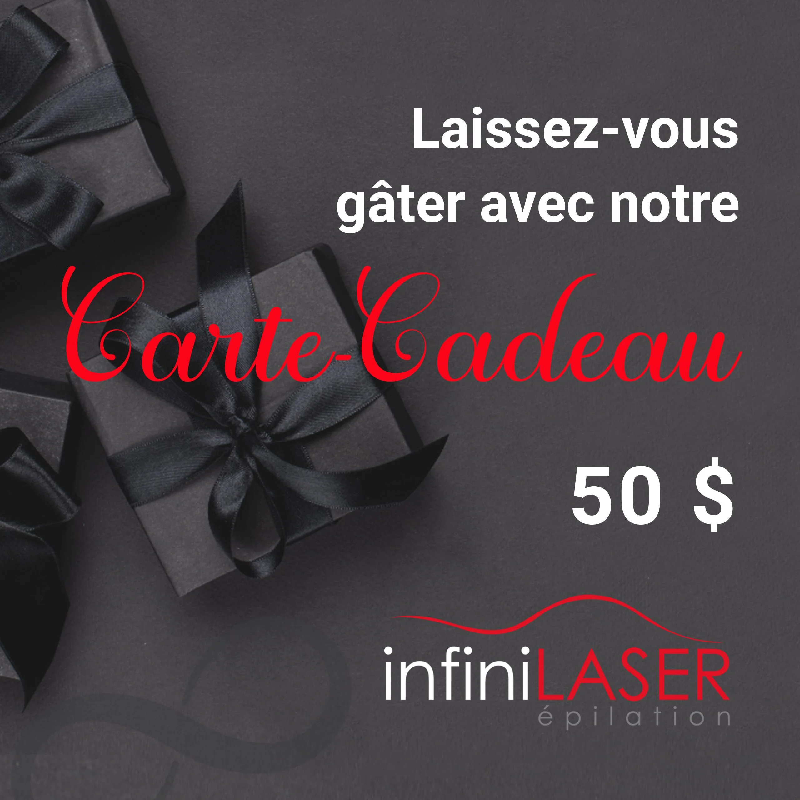 Carte-cadeau de 50$ - Séance d'épilation au laser